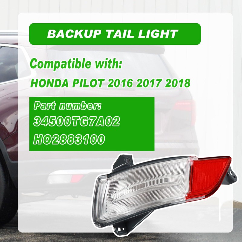 Bumper Light Compatible with Honda Pilot 2016 2017 2018 Back