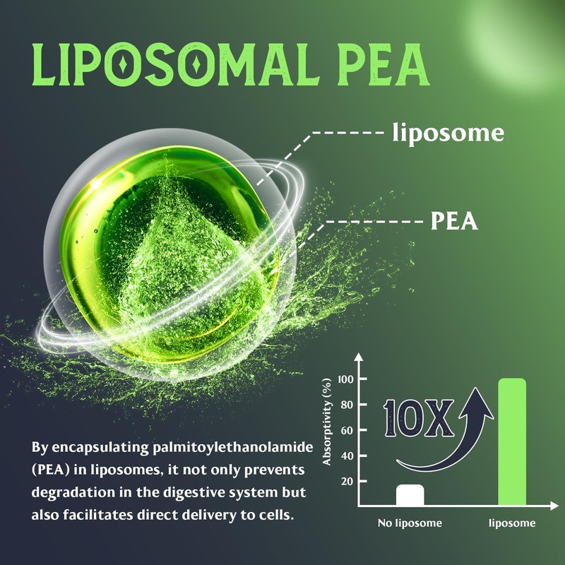 Solavica Liposomal Palmitoylethanolamide (Pea) 1100mg with Luteolin, Micronized Pea -