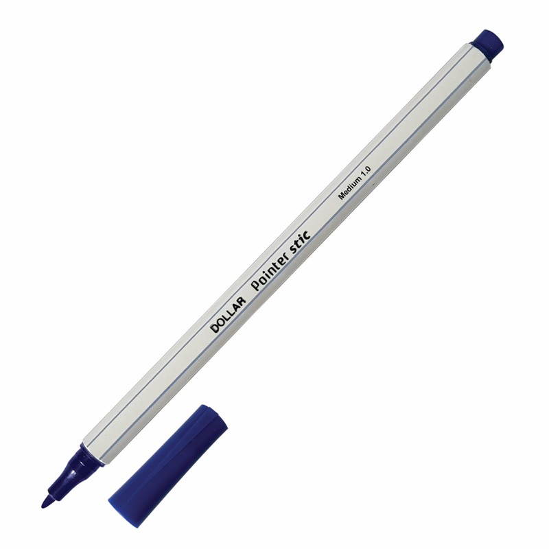 DOLLAR PointerStic Felt Tip Colouring Pens, BLUE, Medium Point (1.0mm),