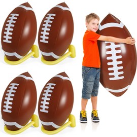 Sanwuta 37 Inches Giant Jumbo Inflatable Football with Tee Set for Game Football Birthday Party Decorations Sports Football Party Favors Football Decor Gifts for Kids Boys Girls Adults (1)