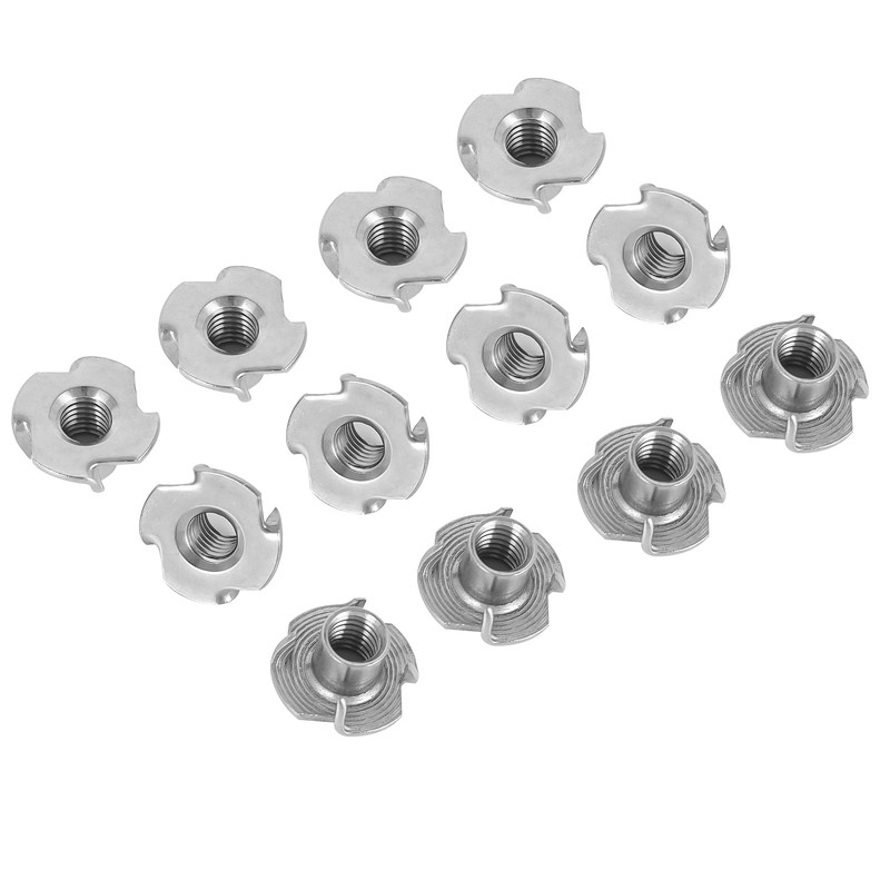 1/4"-20 T-Nuts, 304 Stainless Steel 4 Pronged Tee Nuts, Four-jaw