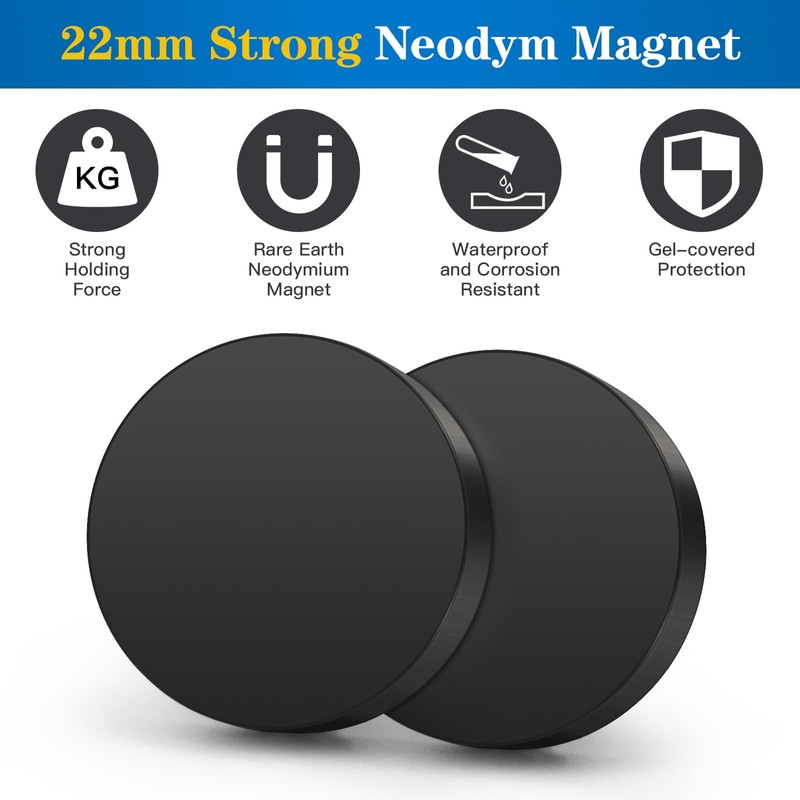 Wukong Rubberised Magnets Diameter 22 mm, Pack of 8 Strong