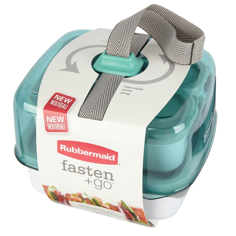 Rubbermaid Fasten Go Sandwich Kit, Sea Foam Green