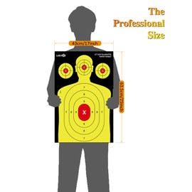 17x25 Inch Silhouette Shooting Target Paper-High-Visibility Reactive Target for Indoor & Outdoor Range, Ideal for Handgun, Rifle & Airgun Practice