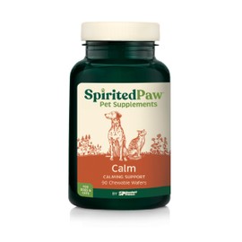 Spirited Paw Calm - Stress Support Chews - Calming Supplement for Cats & Dogs - Soothing Supplement for Moving, Introductions, Loud Noises, Fireworks & Separation - 90 Chewable Wafers