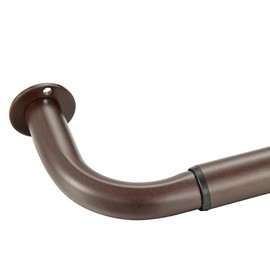 Mayrhyme Room Darkening Curtain Rod 28-48 Inches, Wrap Around Design,1-Inch Diameter Single Drapery Rod, Extendable Metal Rod Set of Window Treatment (Coffee Gold)