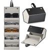 Sunglasses Travel Case, 5-Slot Glasses Storage Box, Foldable Glasses Storage