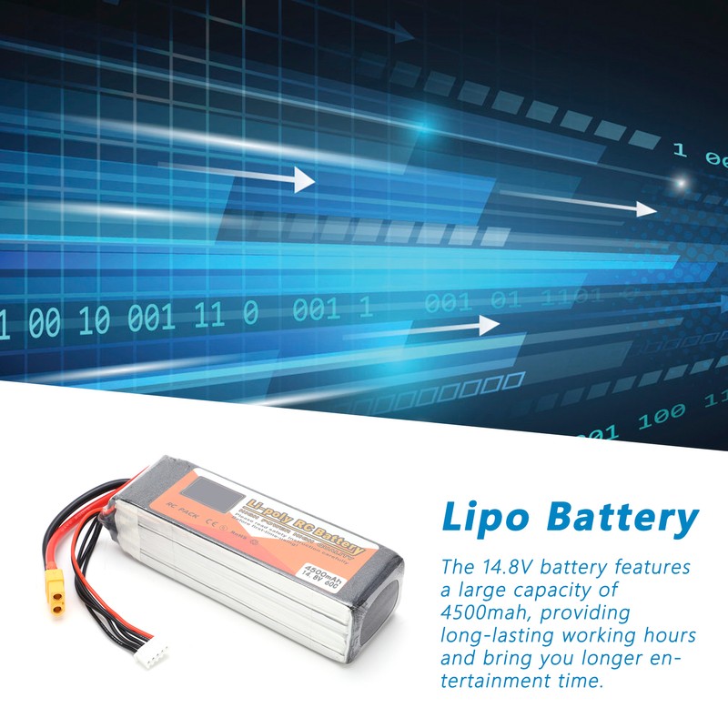 14.8V 4500mAh 4S 60C Lipo Battery Pack with XT60 Plug