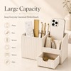 KINGFOM Luxury PU Leather Desk Organizer with Drawer, Modern Aesthetic