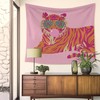 HUGANE Trendy Preppy Orange Tiger Tapestry, Coquette Pink Tapestry Wall