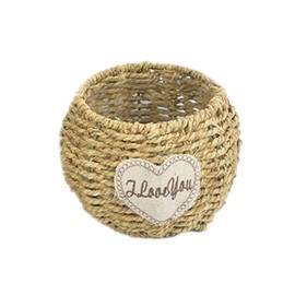 LABRIMP Collapsible Willow Basket Rustic Wicker Flower Planter Decorative Rattan Vase Container Portable Wicker Braid Succulent Basket 12x11cm