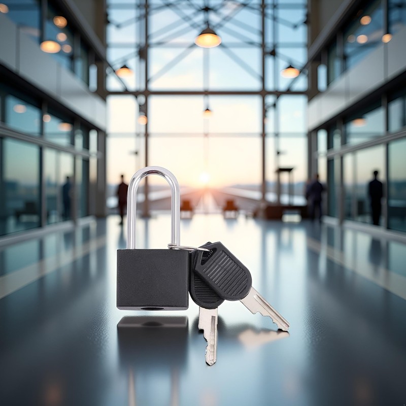 Black Padlock, Small Padlock, Anti-Theft Lock with 2 Keys Security