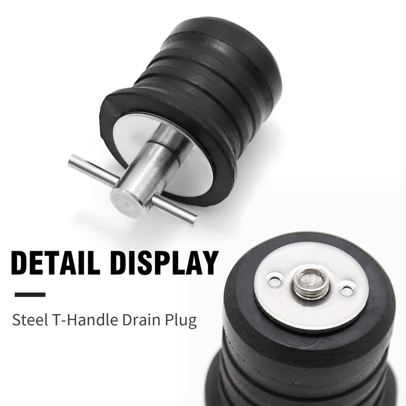 Anxingo 2 Pcs 1-1/4 Inch T-Handle Drain Plug,Twist and Seal