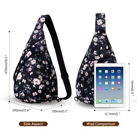 HUA ANGEL Chest Bag Crossbody Bag Women's Stylish Wide Strap Lightweight Backpack Small Waterproof Shoulder Bag for Boys Girls Outdoor Travel Sporty Work Running