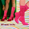 PINCHUAN 2Pairs Neon Socks for Women 80s 90s Neon Slouch