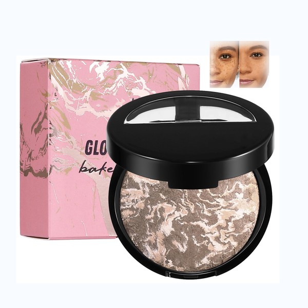 AKARY Baked Powder Foundation, Oil Control Correcting Powder Foundation, Buildable