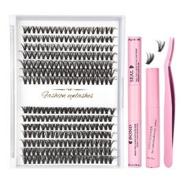 Lash Clusters Kit 280pcs DIY Lash Extension Kit Individual Eyelash Extension Kit,30D+40D 9-15mm with Cluster Lashes Bond and Seal Lash Tweezers