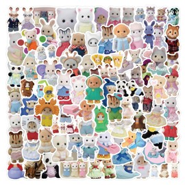 Critters Stickers 100 Pack Laptop Stickers,Calico Critters Vinyl Waterproof Stickers for Water Bottles Skateboard Scrapbook Bike Computer,Phone,-Graffiti Stickers Pack for Teens Girls Kids Adults