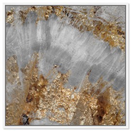 The Oliver Gal Artist Co. Abstract Framed Wall Art Canvas Prints 'Adore Crystals Home Décor, 30" x 30", Gold, Gray