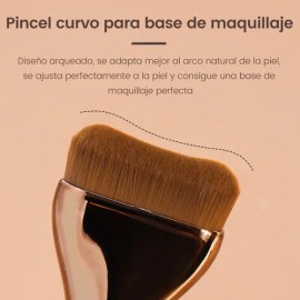 Brochas Maquillaje Profesionales Pincel Para Base De Maquillaje 1pzs Brocha Plana Para Base Líquida Y Corrector Color Color Bronce Metálico Maange