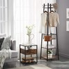 VECELO Coat Rack Freestanding,Hall Tree with Metal Basket and Storage