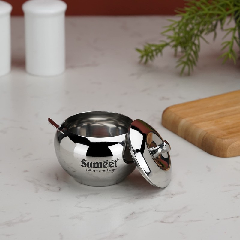 Sumeet Stainless Steel Ghee and Oil Pot, Storage Container with