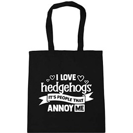 Hippowarehouse I Love Hedgehogs It's People That Annoy Me Tote Shopping Gym Beach Bag 42cm x38cm, 10 litres