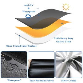 Fenghome Mobility Scooter Cover Waterproof Outdoor Heavy Duty Disability Scooter Covers for All-Weather Protection 140x66x91cm(Black)