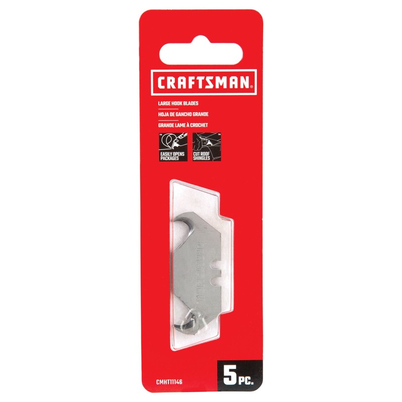 CRAFTSMAN Utility Knife Razor Blade, Carbon Steel, 3/4-in., 5-Pack (CMHT11146)