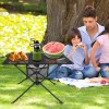 LakeForest Folding Camping Table with Cup Holders 2 Side Pockets