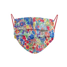 Cencibel Smart Casual Liberty London Tana Lawn Margaret Red and Blue Flowers Mask