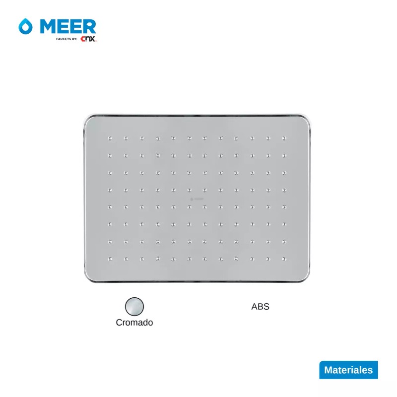 CNX Meer Regadera Cuadrada Multiposición De 19 Cm X 25