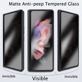 BYIUIHS 2 Pack Matte Privacy Tempered Glass Designed for Galaxy Z Fold 6 Screen Protector, 2PCS Anti-peep Tempered Glass Film 9H Hardness Scratch Resistant