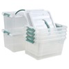 Qskely 6-Pack Clear Latch Storage Box, 14 L Plastic Storage