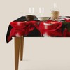 LoLo UoUo Red Wine Glasses Rose Table Cloth 60x84 Inch