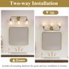 Mecgirn 3 Light Gold Vanity Lights for Bathroom, Bathroom Light