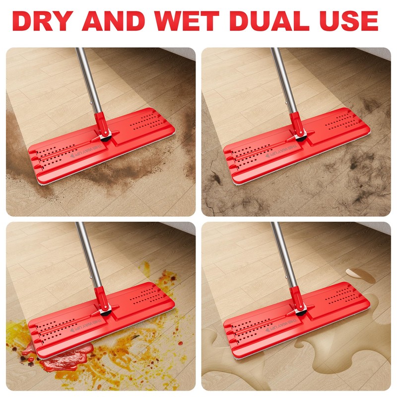 BOSHENG Flat Mop Pads, Reusable Mop Cleaning Refills, Microfiber Pads