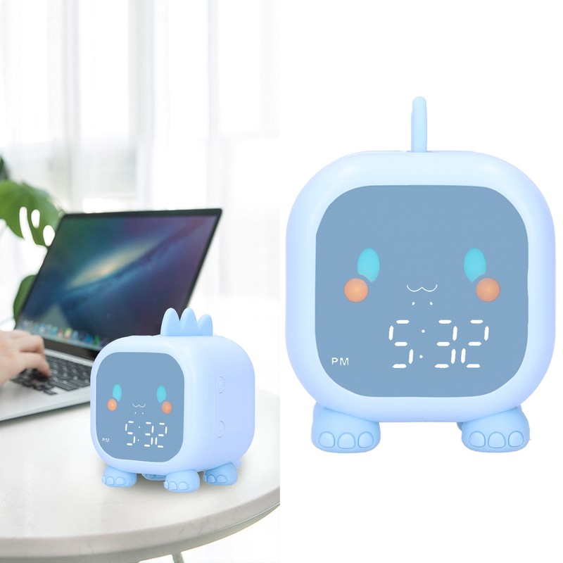 LED Alarm Clock Mini Portable Voice Control Temperature Display USB
