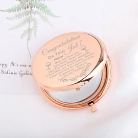 UJIMS New Job Gift Congratulations On Your New Job Compact Mirror Best of Luck Gift Coworker Leaving Gift New Beginnings Gift (New Job Mirror)