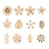 100 Pcs Unfinished Wood Flowers Wood Slice, Flower Leaf Embellishments