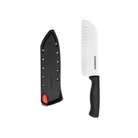 Farberware – Cuchillos con edgekeeper autoafilables mangas, Cuchillo Santoku, 5", Negro, 12,7cm, 1