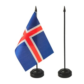 Iceland Table Flag - Office Decoration, 8 x 5.5 Inches - Vivid Color and Fade Resistant