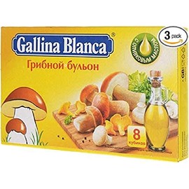 Gallina Blanca Mushroom Soup Cubes with Olive Oil Fast Preparation Bouillon Broth 10g x24 (3 PACK) Бульонный кубик Грибной бульон