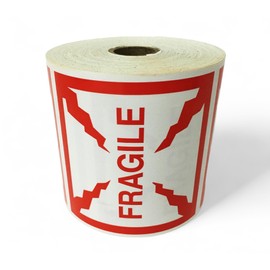 4"x4" Fragile Labels Shipping Pallet Moving Adhesive Stickers 500 PCS