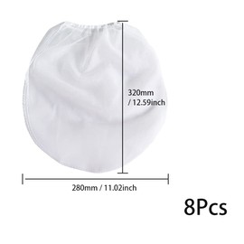 CLVPAI White Fine Mesh Sieve Bags, Pack of 8, 1 Gallon Paint Filter, Paint Strainers, Bucket Elastic Opening Strainer Bags, for Filtration of Liquids such as Paint (28 x 32 cm)