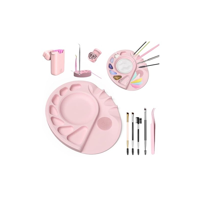 Paleta De Mezcla De Maquillaje De Silicona Bandeja Reutilizable Fácil