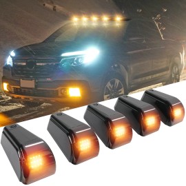 Dreamizer 5X For Honda Ridgeline Truck Solar Powered Wireless Roof 12 LED Cab Lights Amber