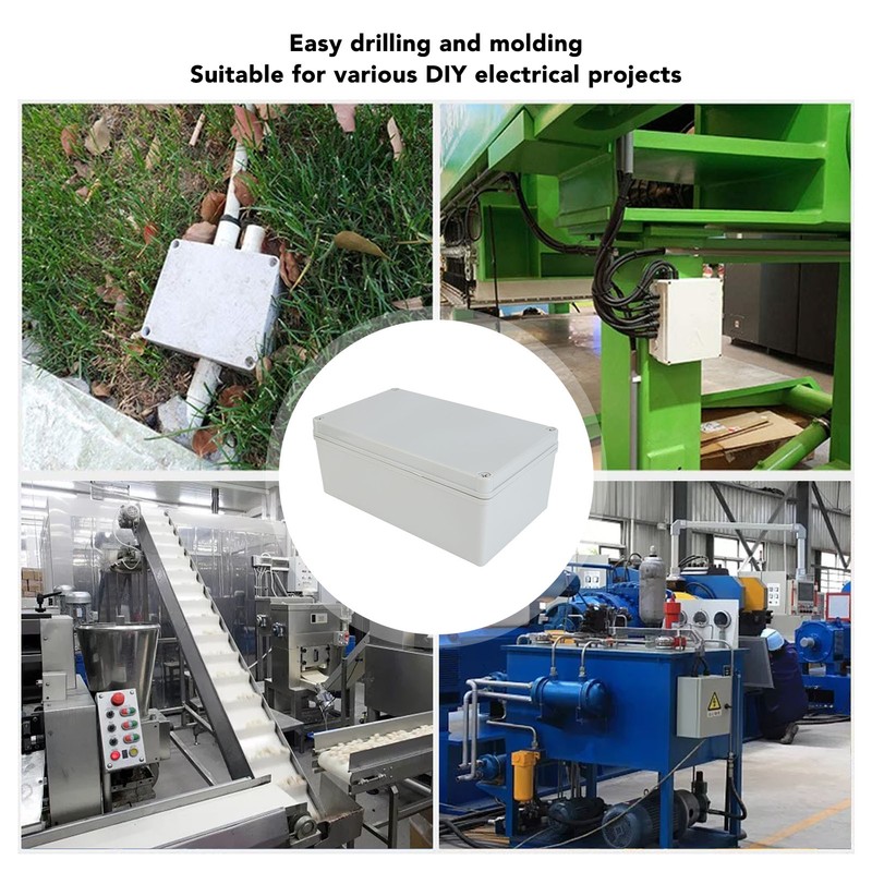 Power Junction Box with Mounting Plate ABS Plastic DIY Electrical
