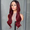GALLAG Burgundy Pre Plucked Pre Cut Synthetic Lace Front Wigs