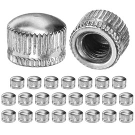 M METERXITY 25-Pack Threaded Cap Nuts, M6x11mm Screw Caps for Light Fixture, Female Knurled Knob Nut for Ceiling Light Cover Replacement/Decorative Lamp Parts, Acorn Screw Top [Chrome Tone]